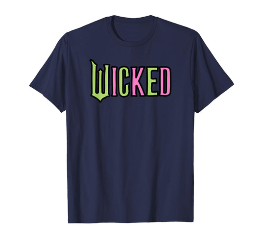 Wicked Logo Pink and Green Playful Cartoon Style T-Shirt