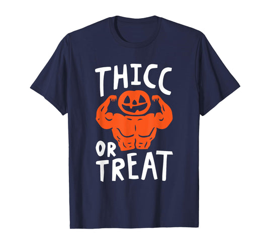 Trick Or Treat Pun Lazy Halloween Costume Workout Gym Lover T-Shirt