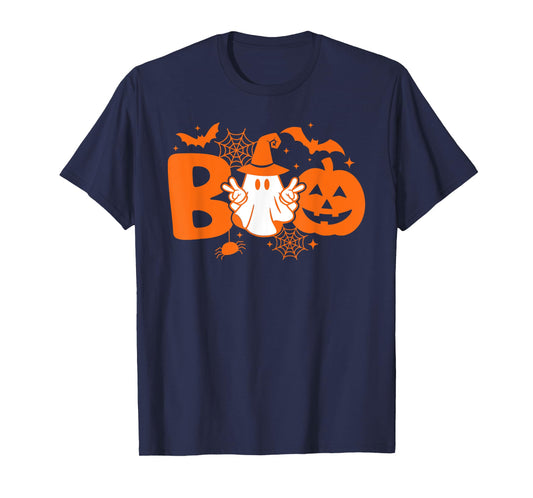 Funny Boo Cute Ghost Retro Halloween Costume T-Shirt