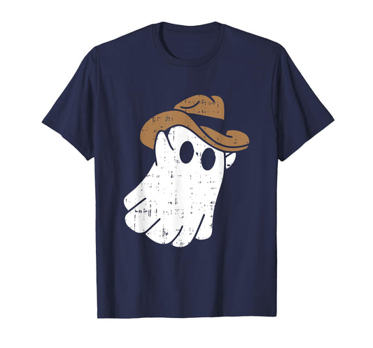Cowboy Ghost Halloween Costume Funny Spooky Boo Spirit T-Shirt