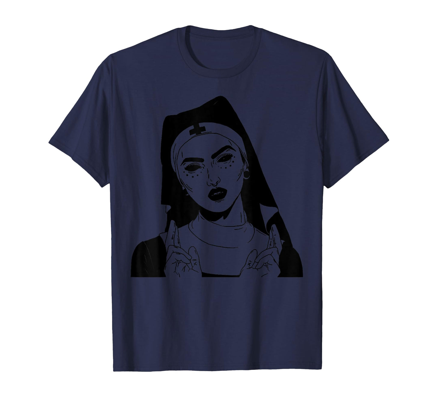 Demonic Satanic Nun Vintage Demon Halloween Party Costume T-Shirt