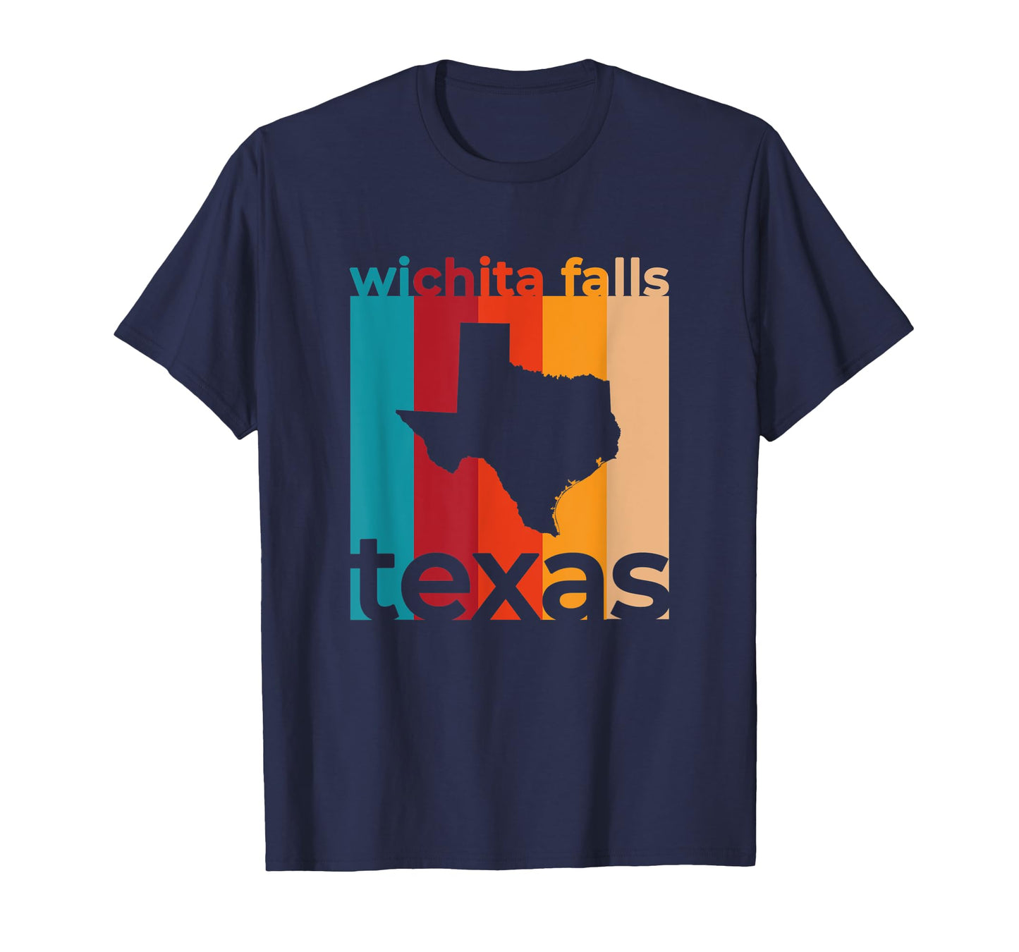 Wichita Falls Texas Vintage TX Retro Repeat Cutout T-Shirt