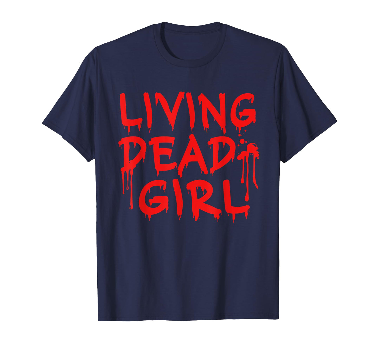 Living Dead Girl Dripping Blood Halloween Zombie Movie T-Shirt