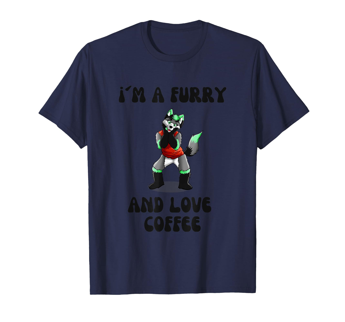 I´m a Furry and Love Coffee Wolf Fox Coffee Anime Comic T-Shirt