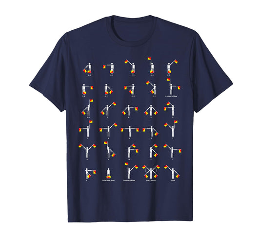Funny Nerdy Semaphore Flag Alphabet Signalling White T-Shirt