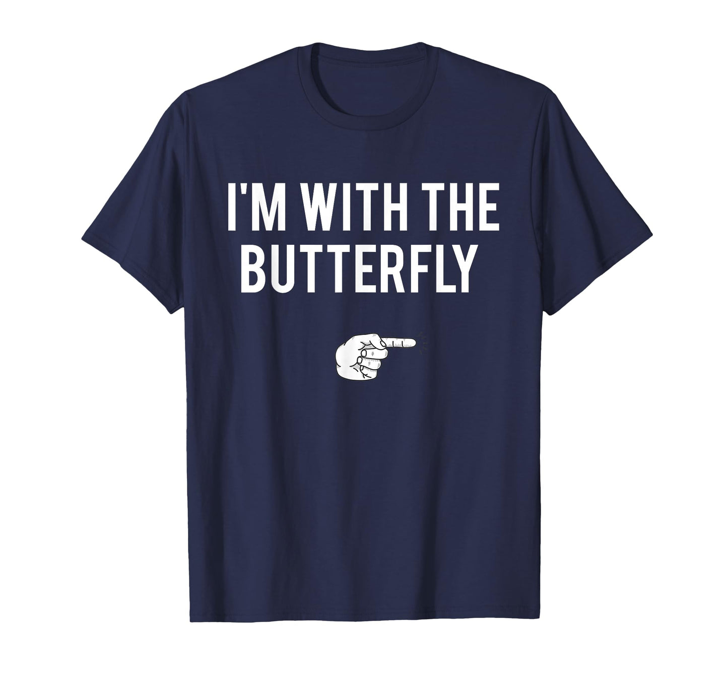 I'm With Butterfly Halloween Costume Party Matching Couple T-Shirt