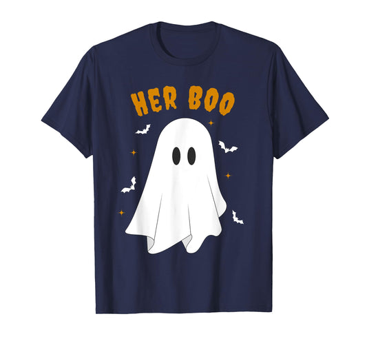 Her Boo & His Boo Funny Matching Halloween Pajama Couples T-Shirt