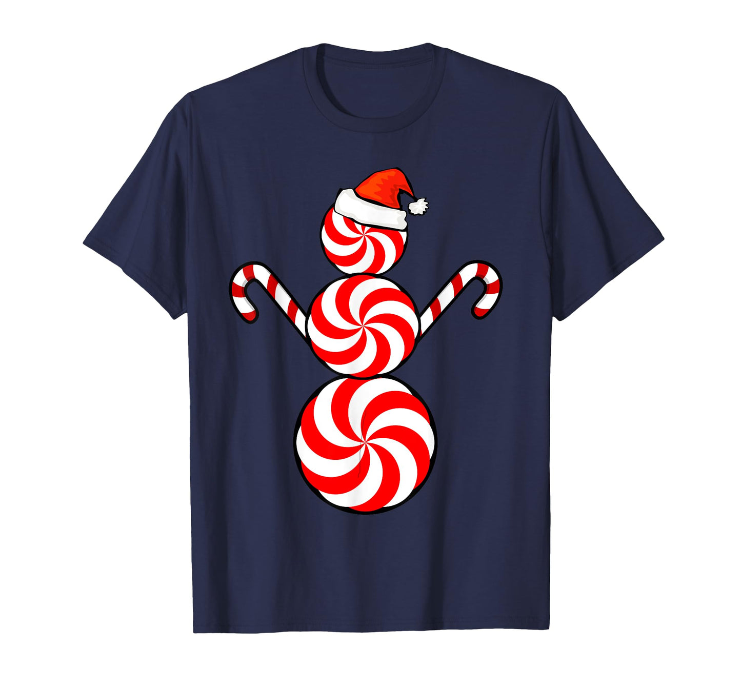 Funny Christmas Shirts Peppermint Candy Snowman T-Shirt T-Shirt