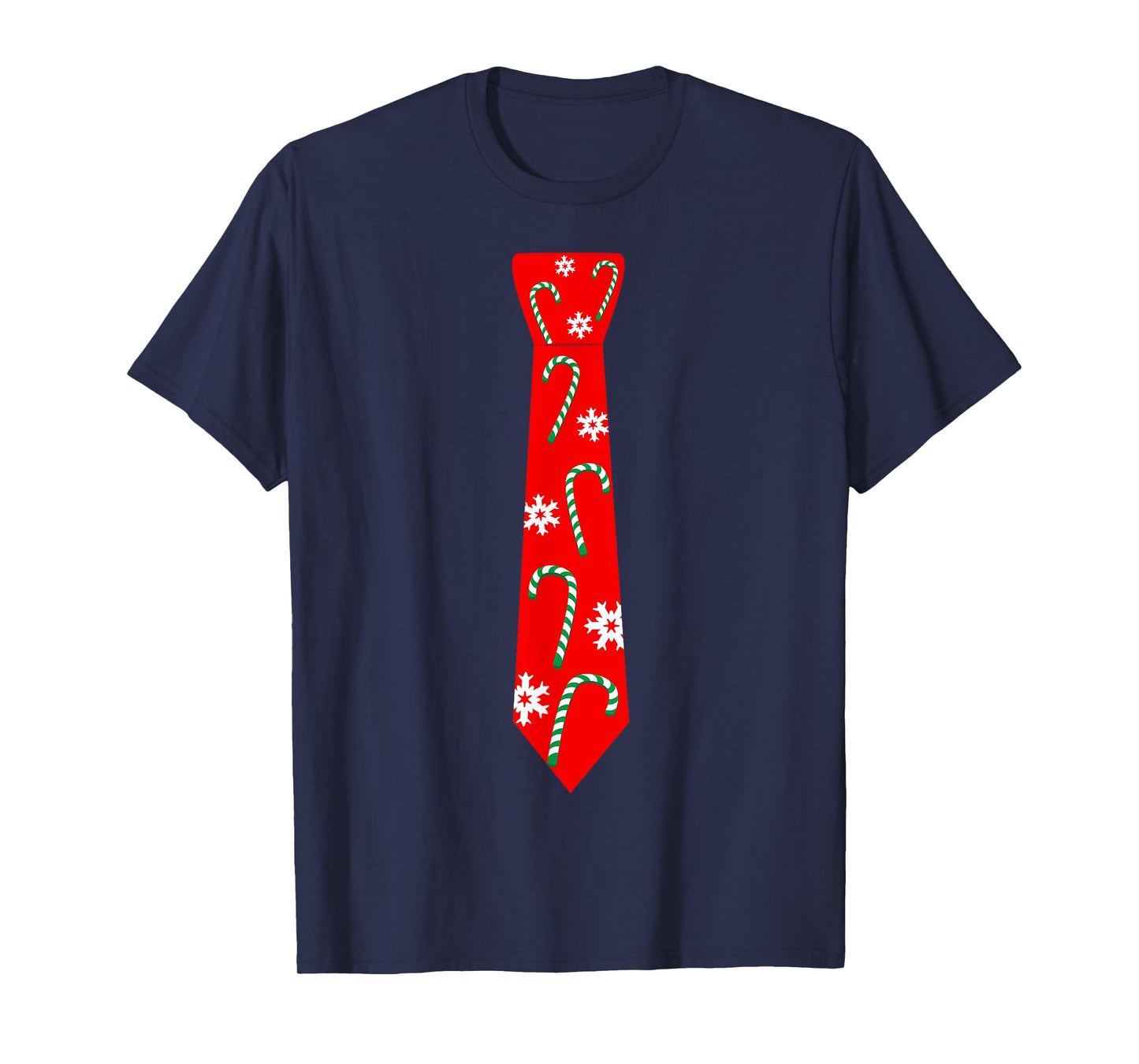 Cute Christmas Neck Tie Tshirt Xmas Design Candy Cane Gift T-Shirt