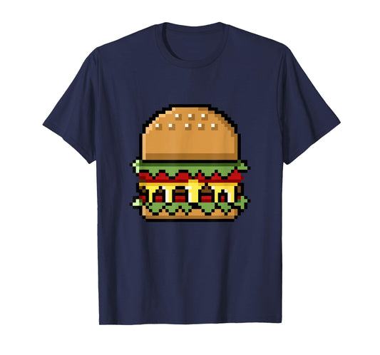 Retro Arcade Game 8-Bit Burger Video Gamer Gift T-Shirt