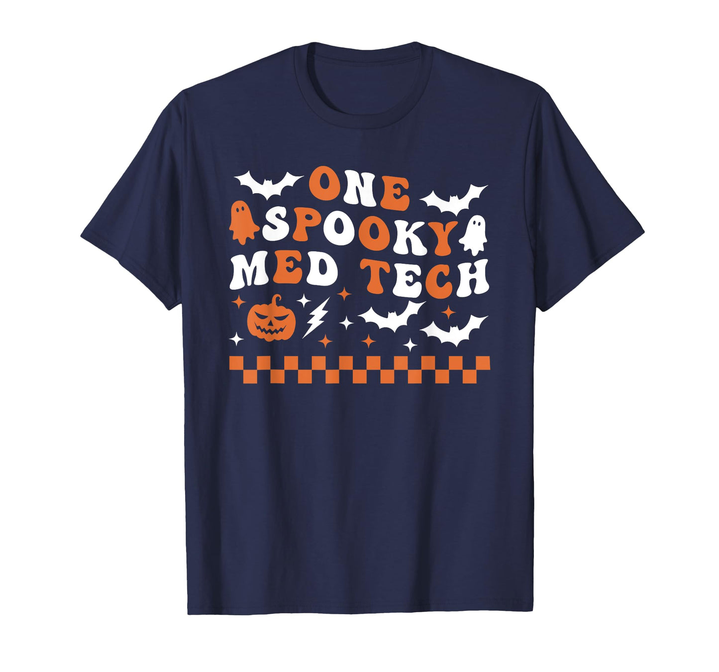 One Spooky Med Tech Halloween Retro Groovy Healthcare T-Shirt