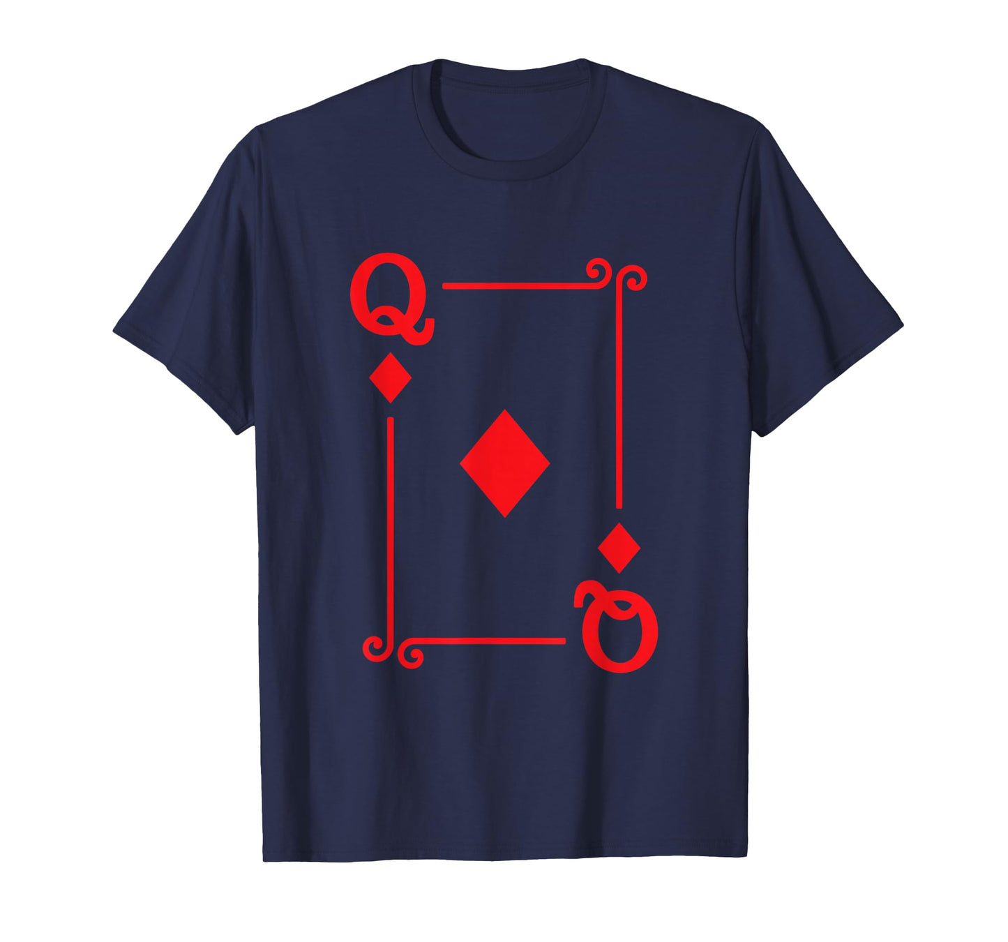 Queen Diamonds Playing Card Graphic - Red Queen Card T-Shirt