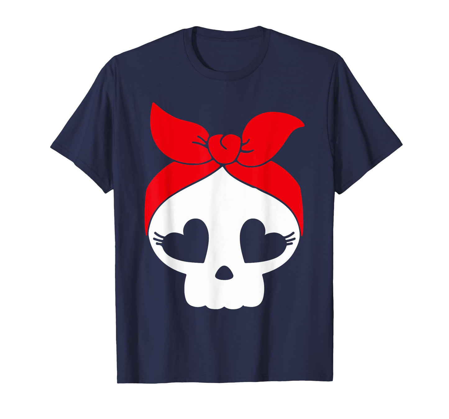 Skeleton Hear Eyes Lazy Halloween Costume Cute Skull Bandana T-Shirt
