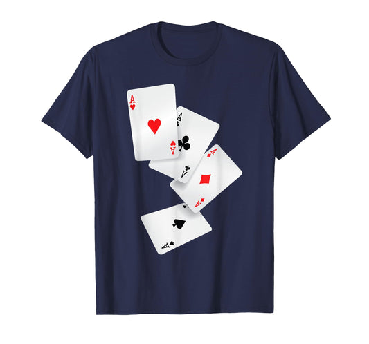 Four Aces Poker Pro Lucky Player Winner Costume Hand Gifts T-Shirt