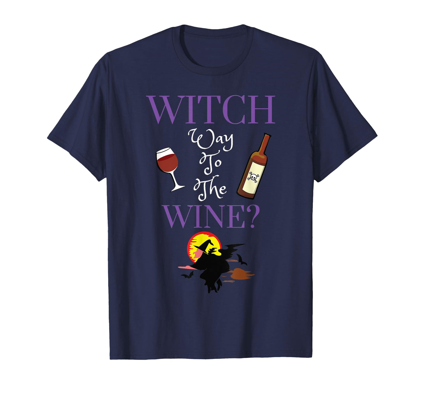 Witch Way To The Wine Women Halloween Booze Drinking Women T-Shirt