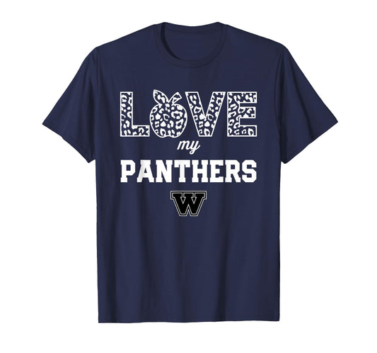 Walter Wellborn Panthers Logo Love My Team HS T-Shirt