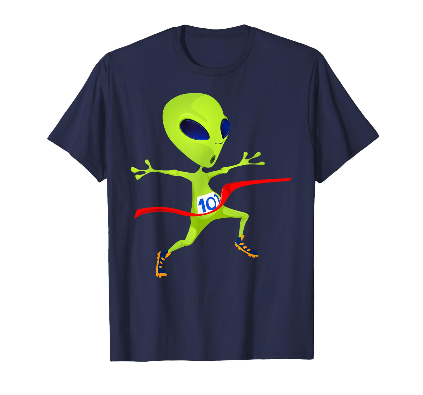 Funny Running Alien For Men, Women & Kids Runners Graphic T-Shirt