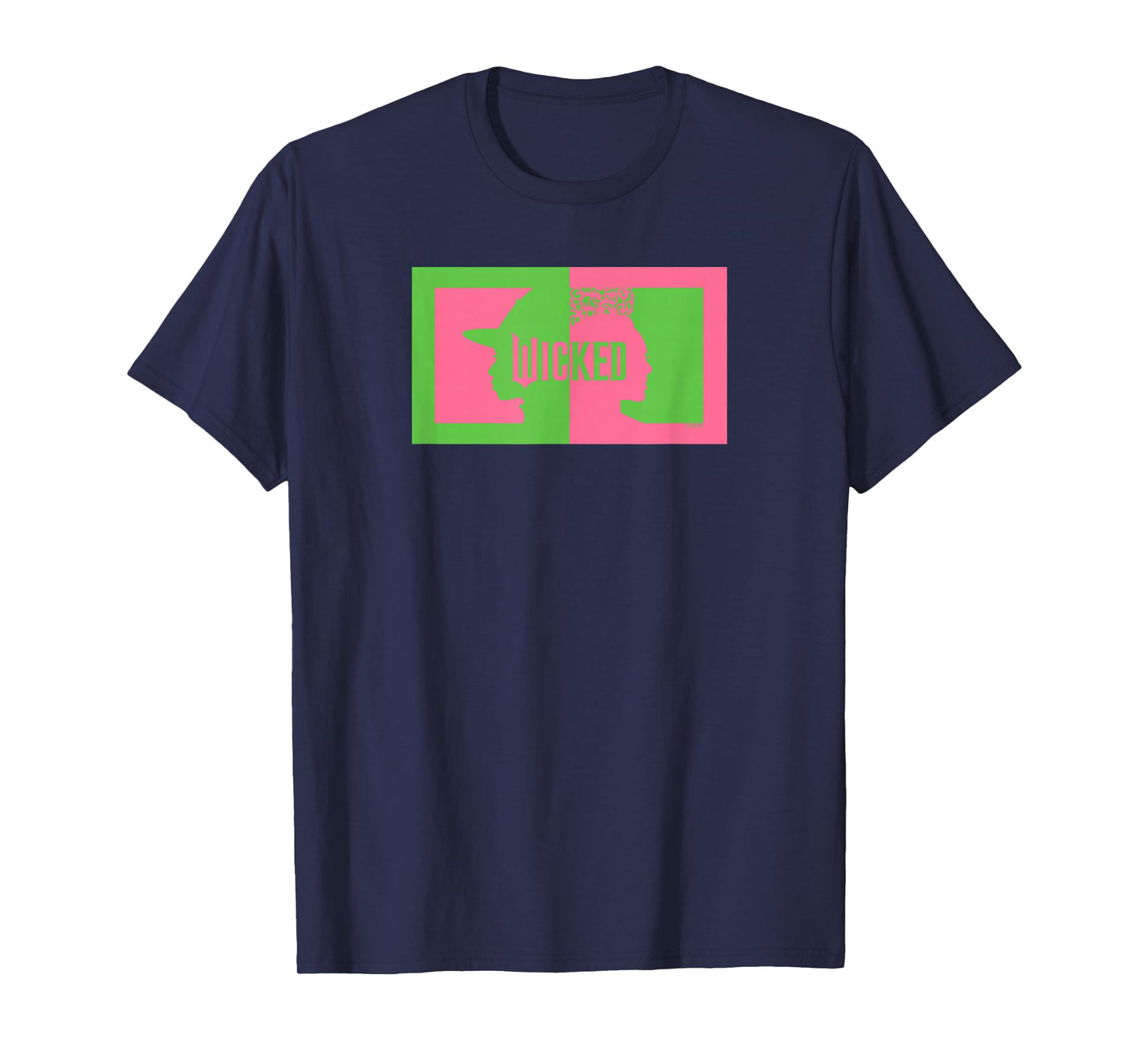 Wicked Elphaba & Glinda Silhouettes Unisex-Kids Black Cotton 100% Classic Fit Crew Collar Short Sleeve T-Shirt