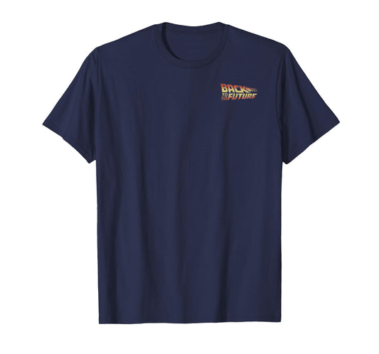 Back to The Future Left Chest Delorean Back Peel Out T-Shirt Small