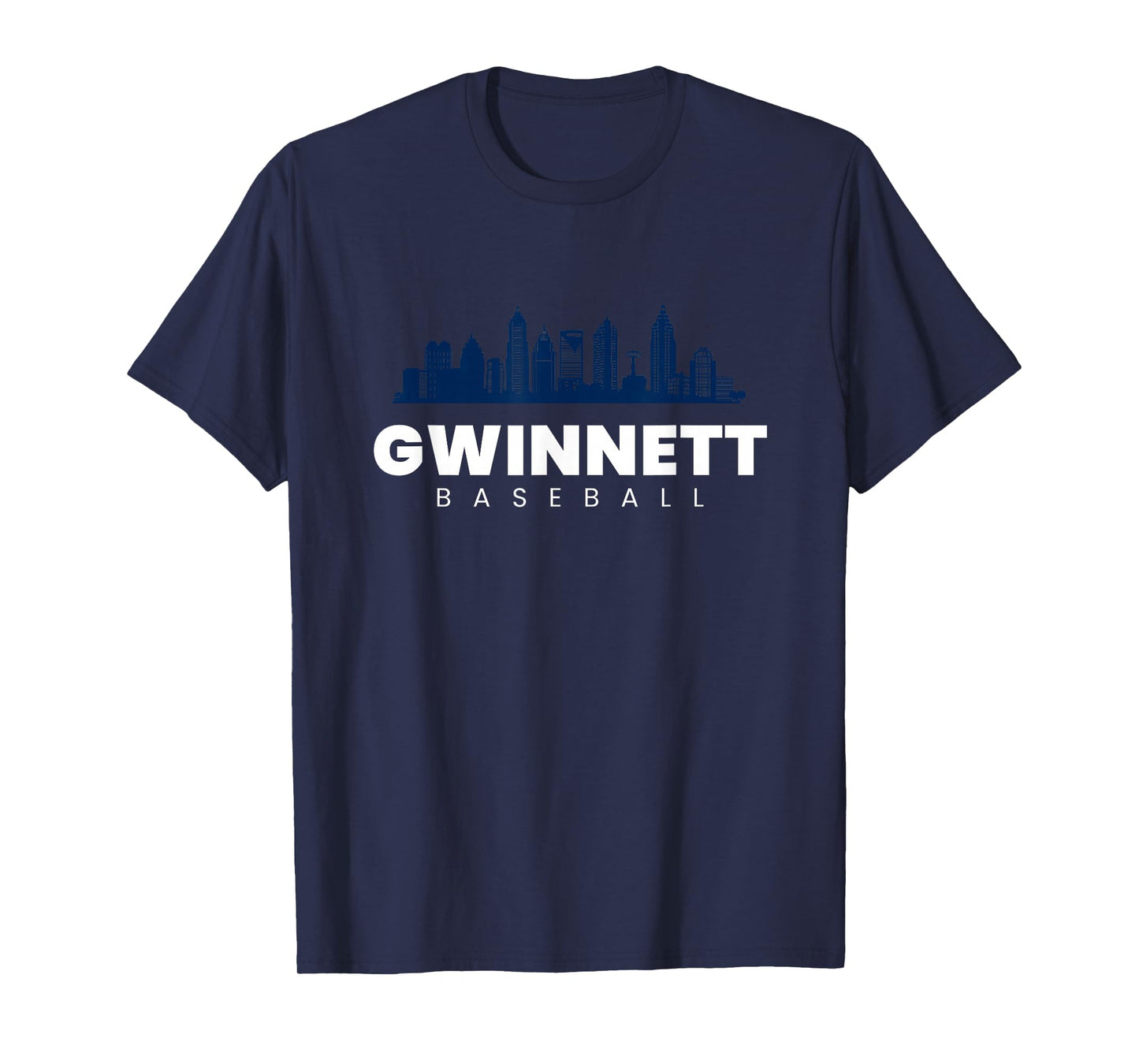 Gwinnett Baseball Vintage City Skyline Retro Baseball Lover T-Shirt