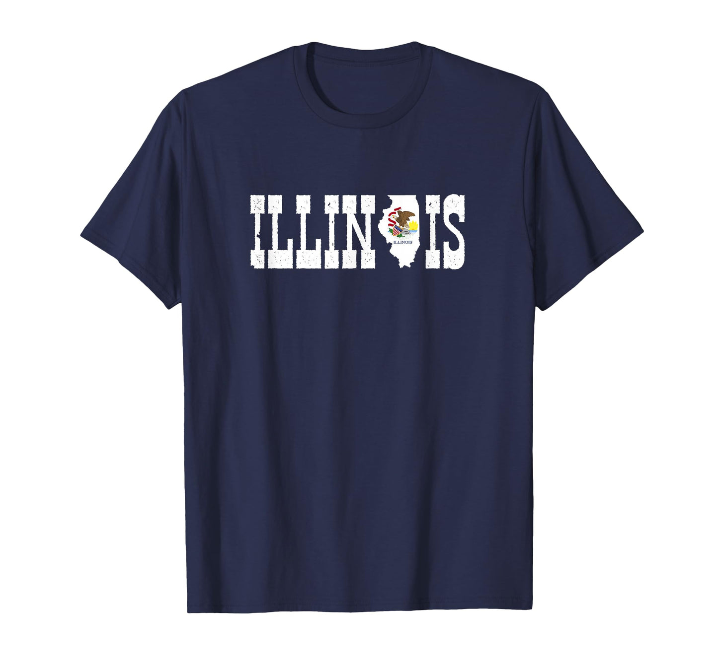 Illinois State and Illinois Flag with Pride for Illinois T-Shirt