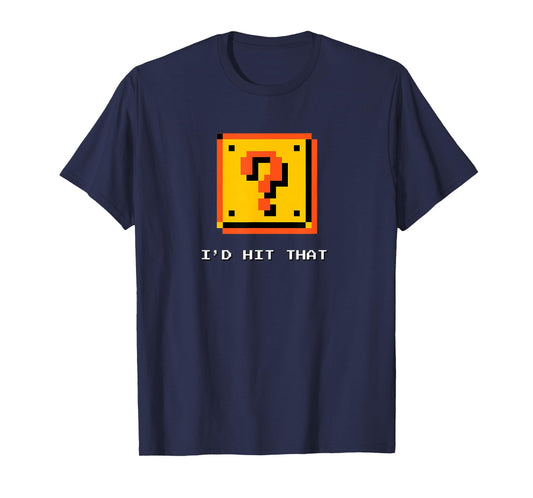 Retro 8-Bit Video Game Pixel ? Question Block - I'd Hit That T-Shirt