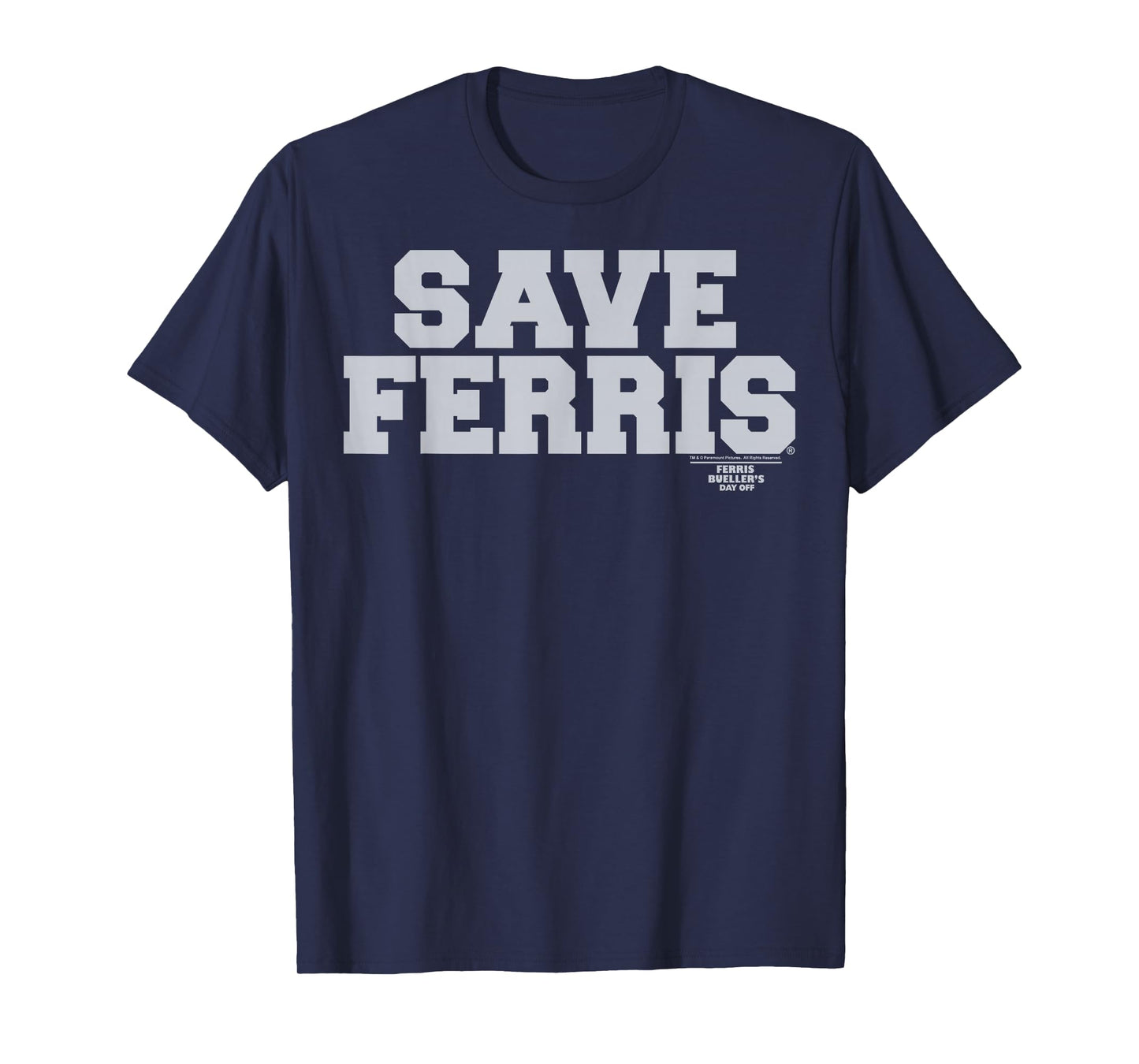 Ferris Bueller's Day Off Save Ferris Gray Typography Graphic T-Shirt