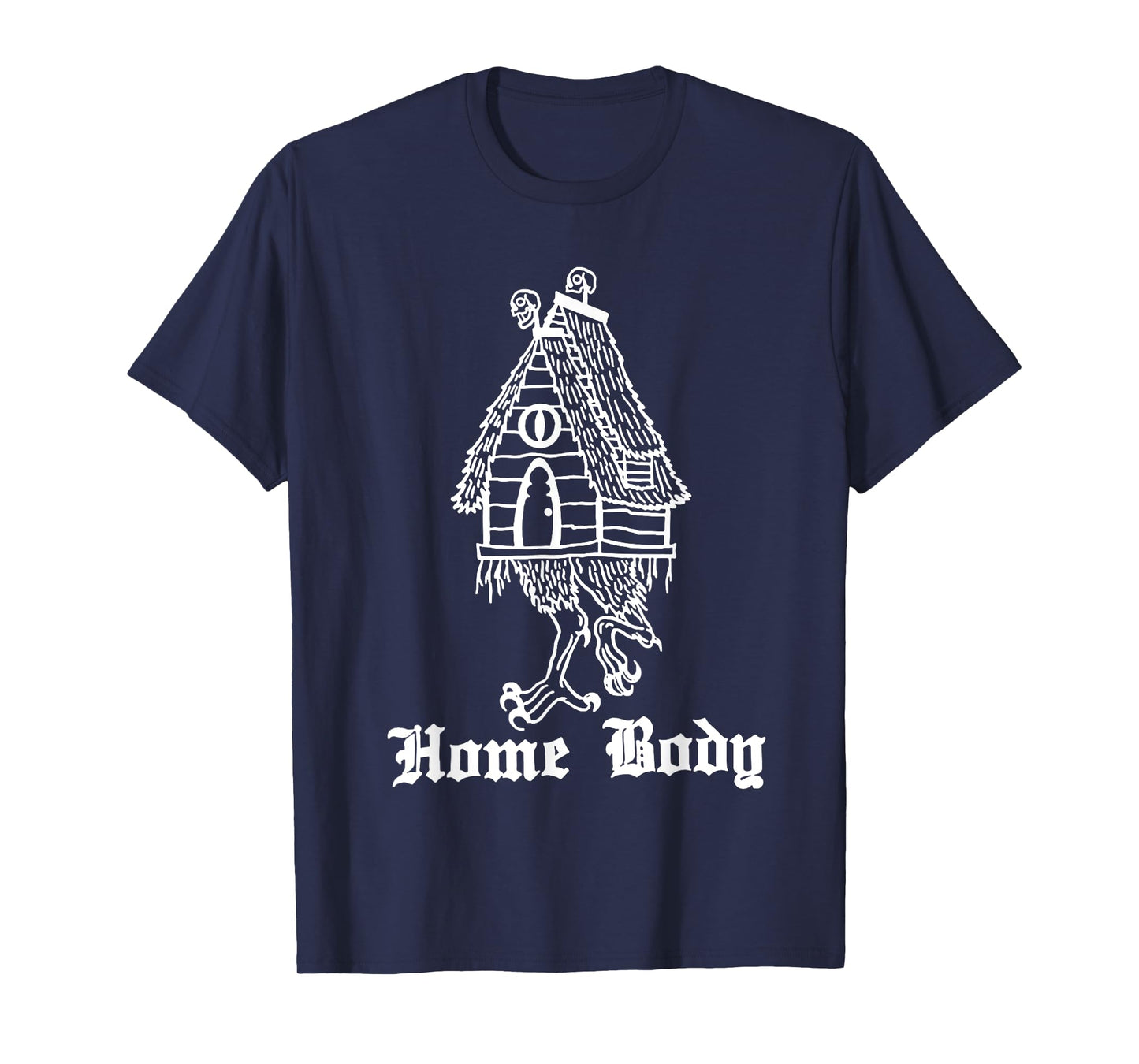 Funny Baba Yaga's Hut Home Body Tee Shirt - Unisex Kids Halloween T-Shirt - Black - Small