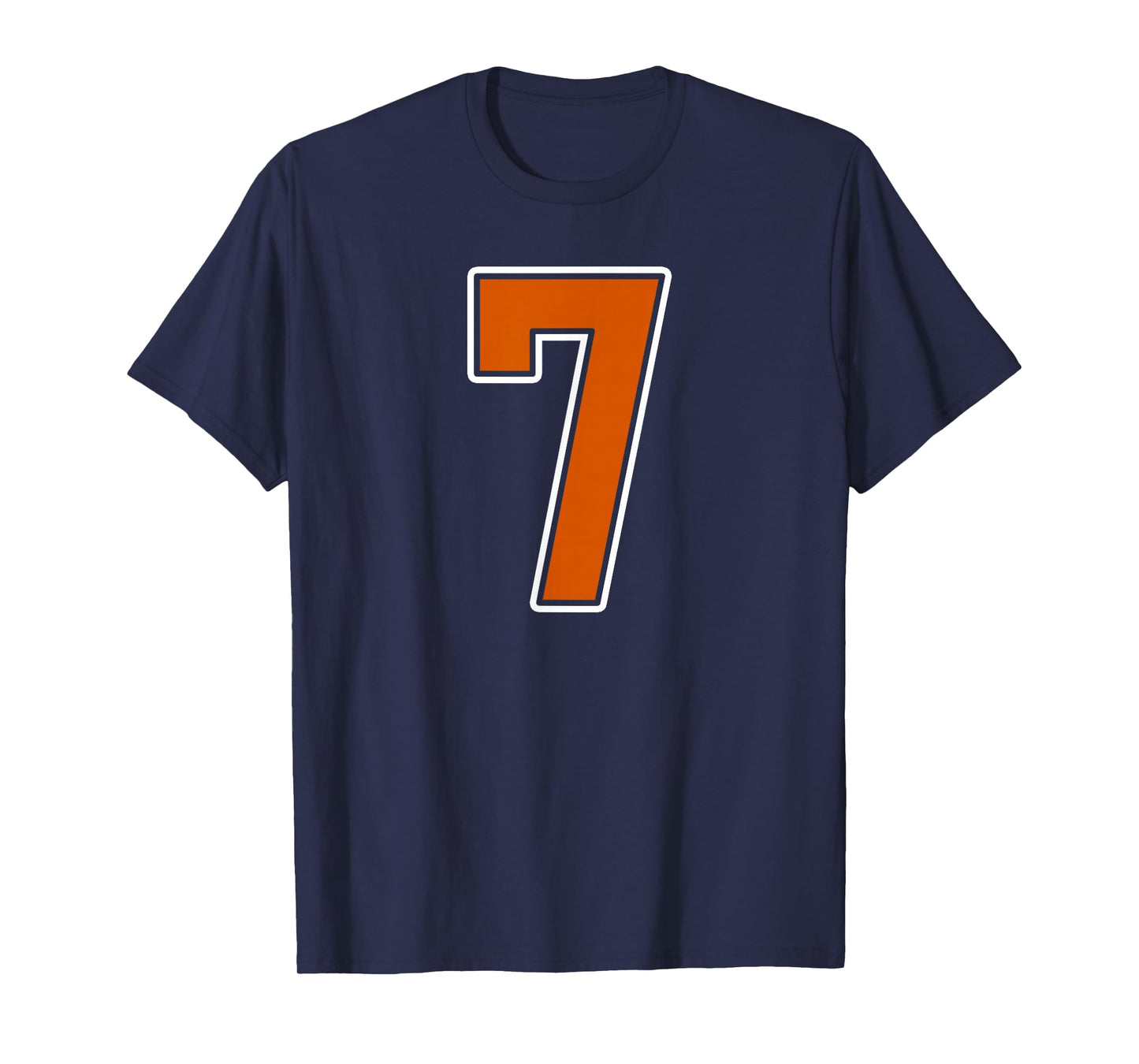 Burnt Orange White Number 7 Jersey Player Uniform #7 T-Shirt
