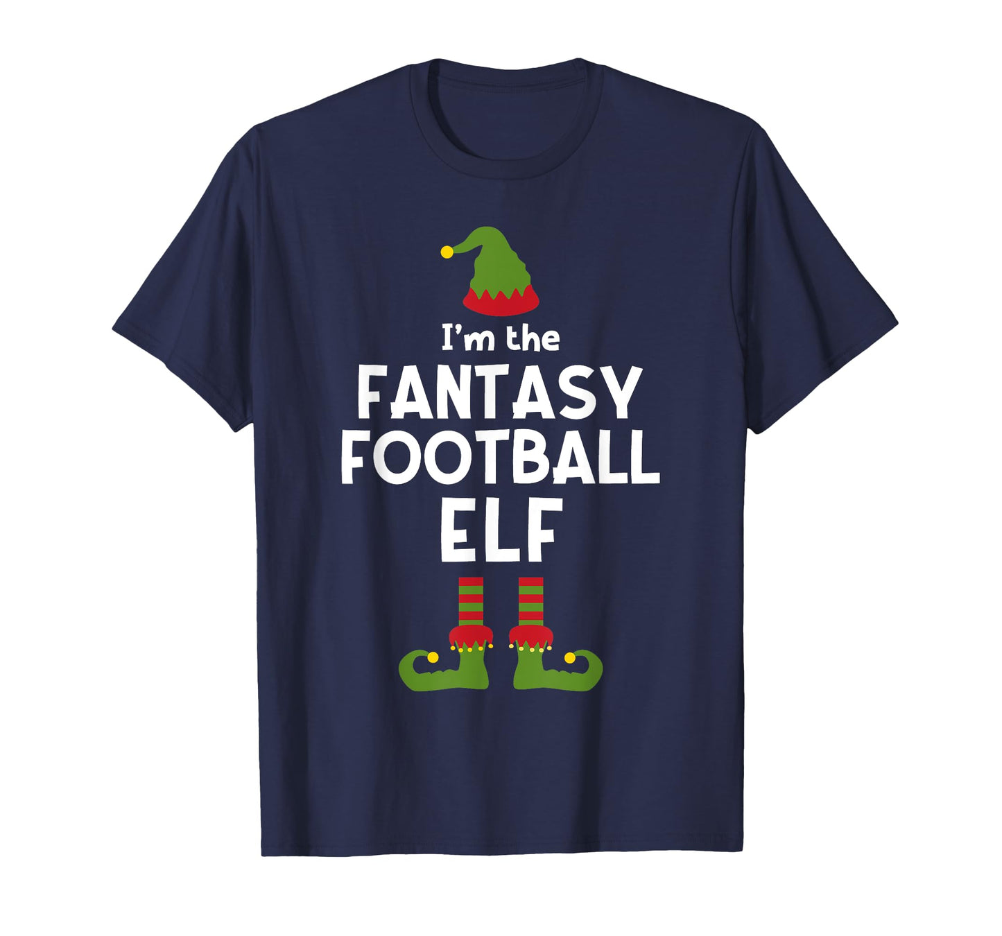 Fantasy Football Elf Funny Christmas Party Commissioner T-Shirt