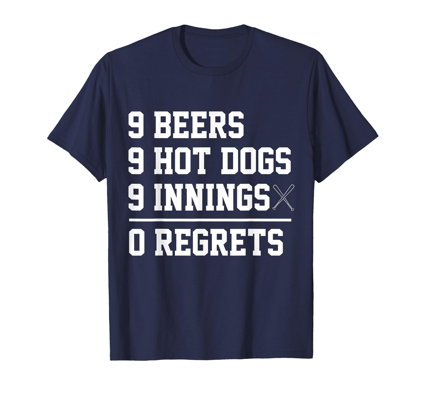 9 9 9 Challenge Baseball 9 Hot Dogs 9 Beers 9 Innings T-Shirt
