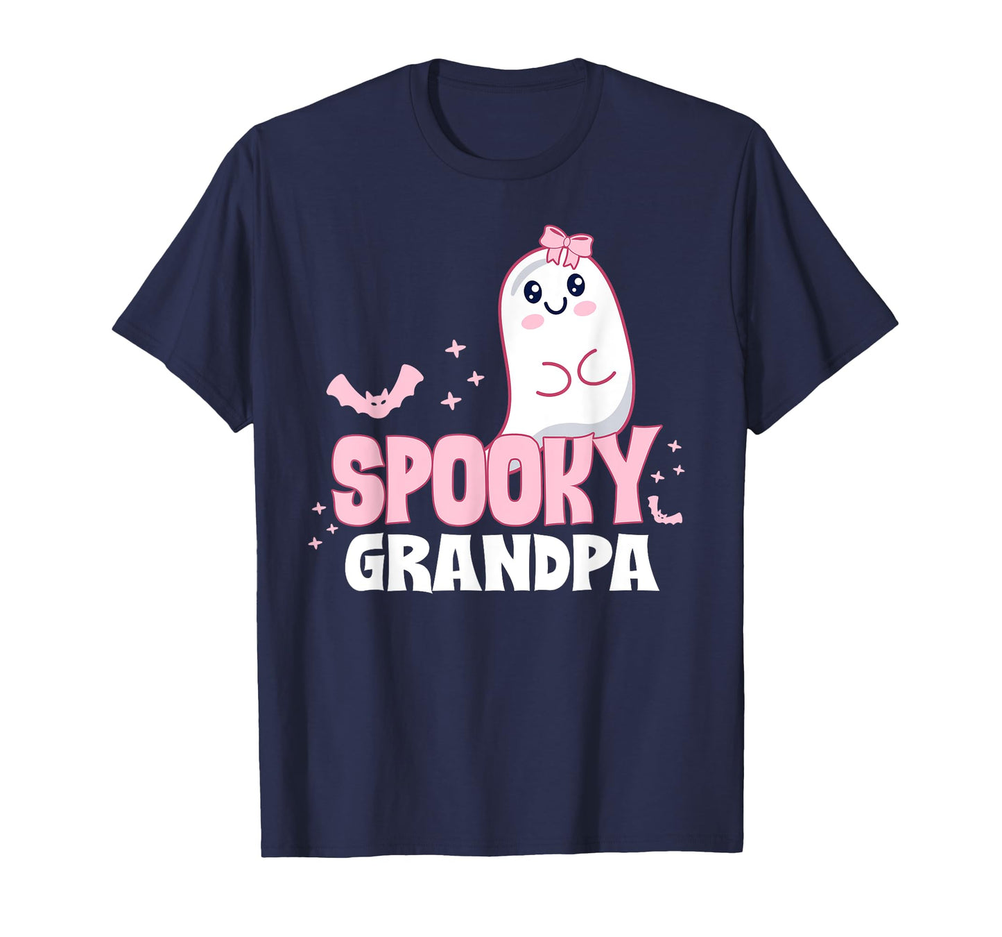 Spooky Grandpa Family Cute Pink White Ghost Boo Halloween T-Shirt