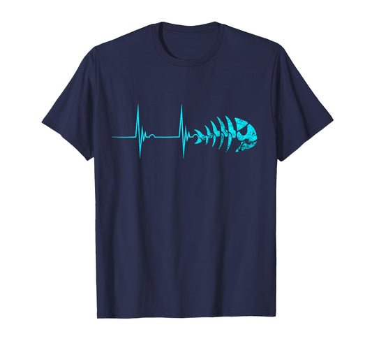 Pirate Fish Heartbeat ECG Pulse FSM Spaghetti Monster T-Shirt