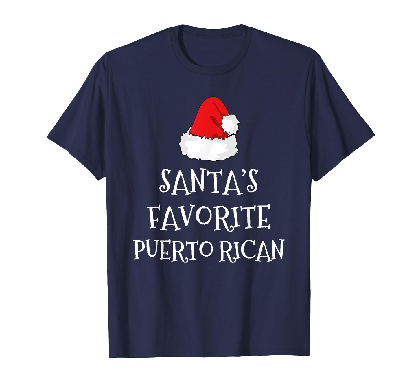 Santa's Favorite Puerto Rican Christmas Hat Funny Xmas Rico T-Shirt