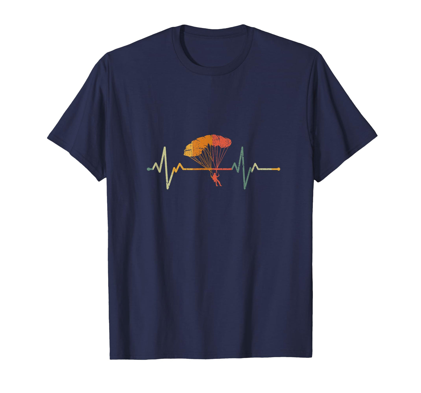 Vintage Paraglider Gift Heartbeat Parachute T-Shirt