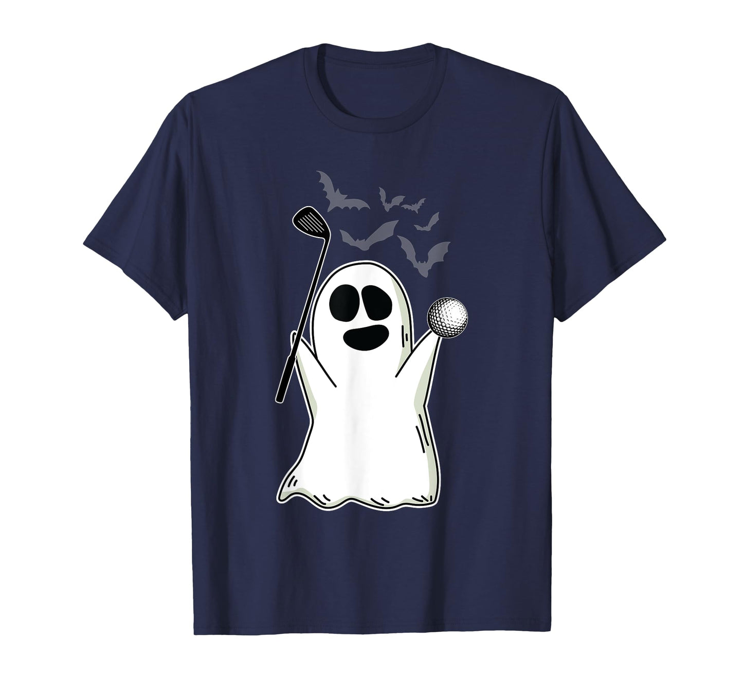 Ghost Playing Golf Lazy DIY Halloween Costume Funny Golfer T-Shirt