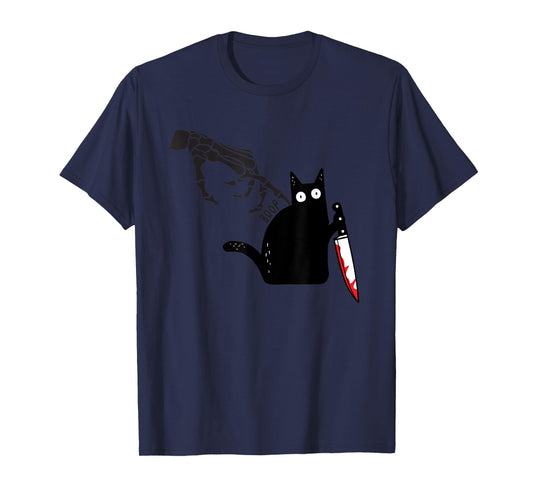 Spooky Boop Skeleton Hand Touch Ghost Cat Halloween T-Shirt