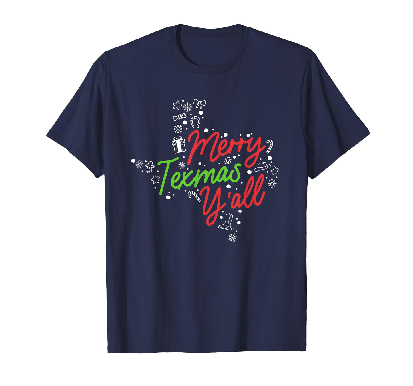 Merry Texmas Y'all Cute Southern Christmas Texas Holidays T-Shirt