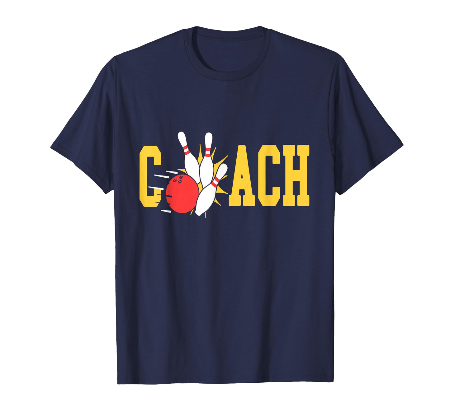 Bowling Coach Retro Strike Pins Ball Sports Team Fun T-Shirt