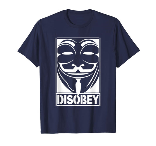 Disobey Big Face Anonymous Anon Revolution Hacker T-Shirt