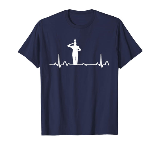 Drum Major Heartbeat Shirt Marching Band Apparel Tee T-Shirt