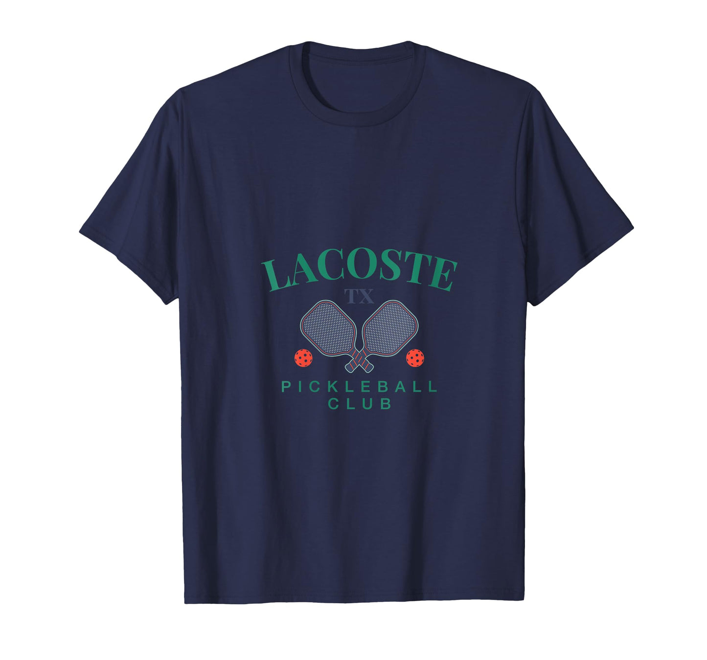 Womens LaCoste, TX Pickleball Club Tee for Paddle Players V-Neck T-Shirt