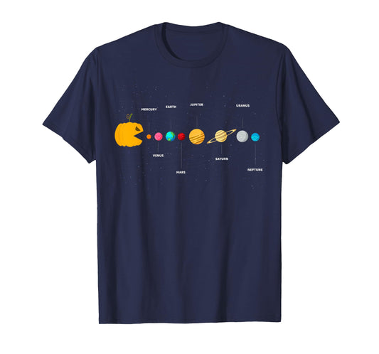 Funny Halloween Pumpkin Solar System Video Games Men Women T-Shirt