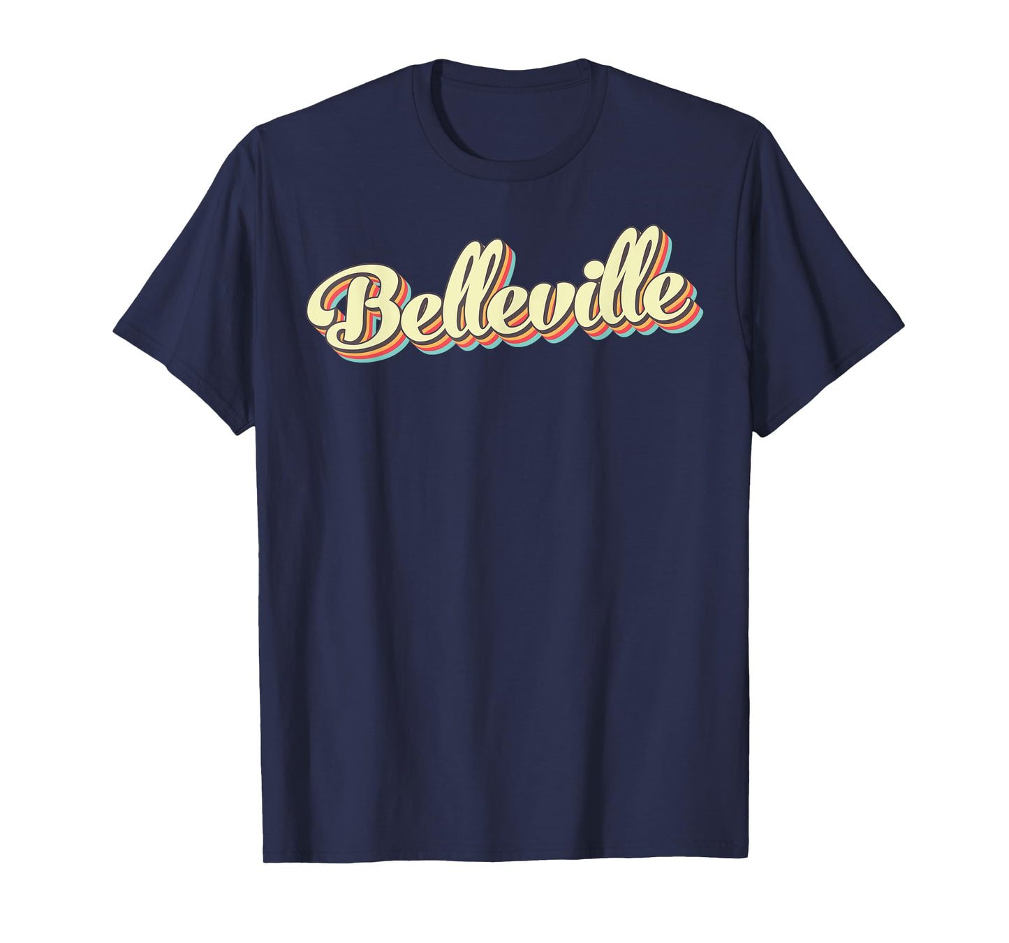 Belleville TShirt Retro Art Baseball Font Vintage T-Shirt