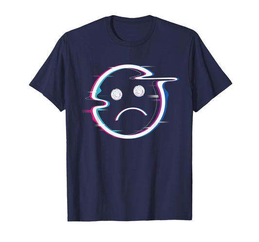 Sad Boi Pink Aesthetic Vaporwave Sadboi Sad Face Glitch Art T-Shirt