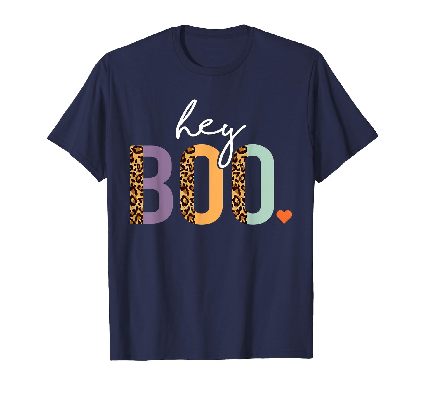 Hey Boo Shirt, Women Halloween Costume, Boo Leopard Girls T-Shirt