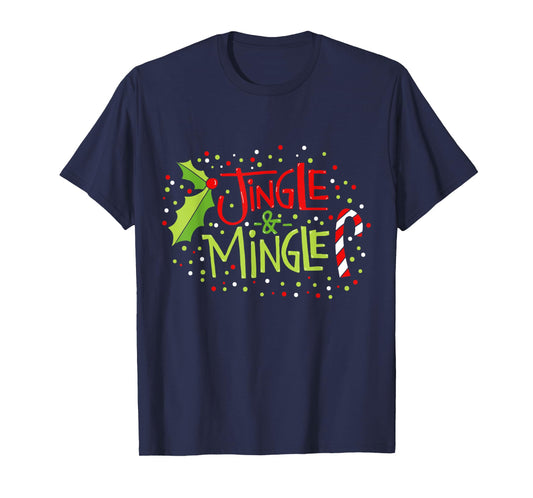 Christmas Dreamz Unlimited Jingle and Mingle Black Unisex-Adults T-Shirt