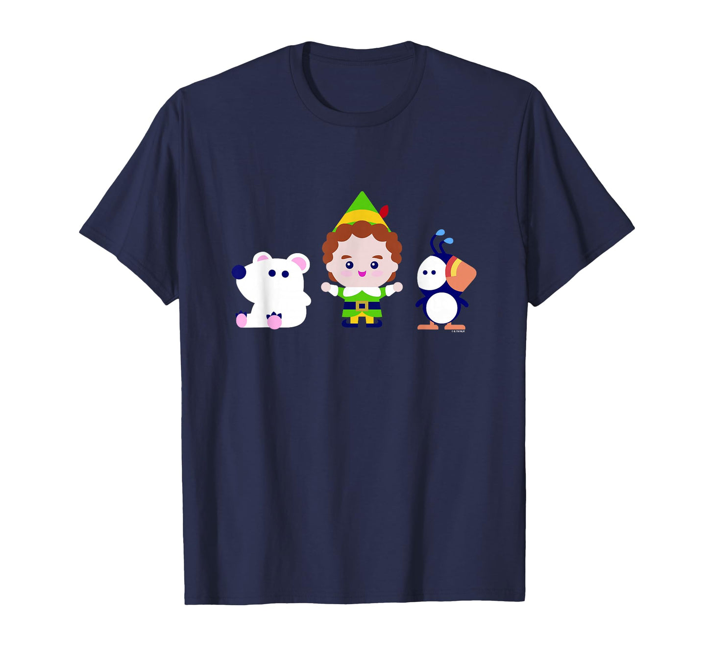 Elf Christmas Polar Bear Buddy and Artic Puffin Best Friends T-Shirt