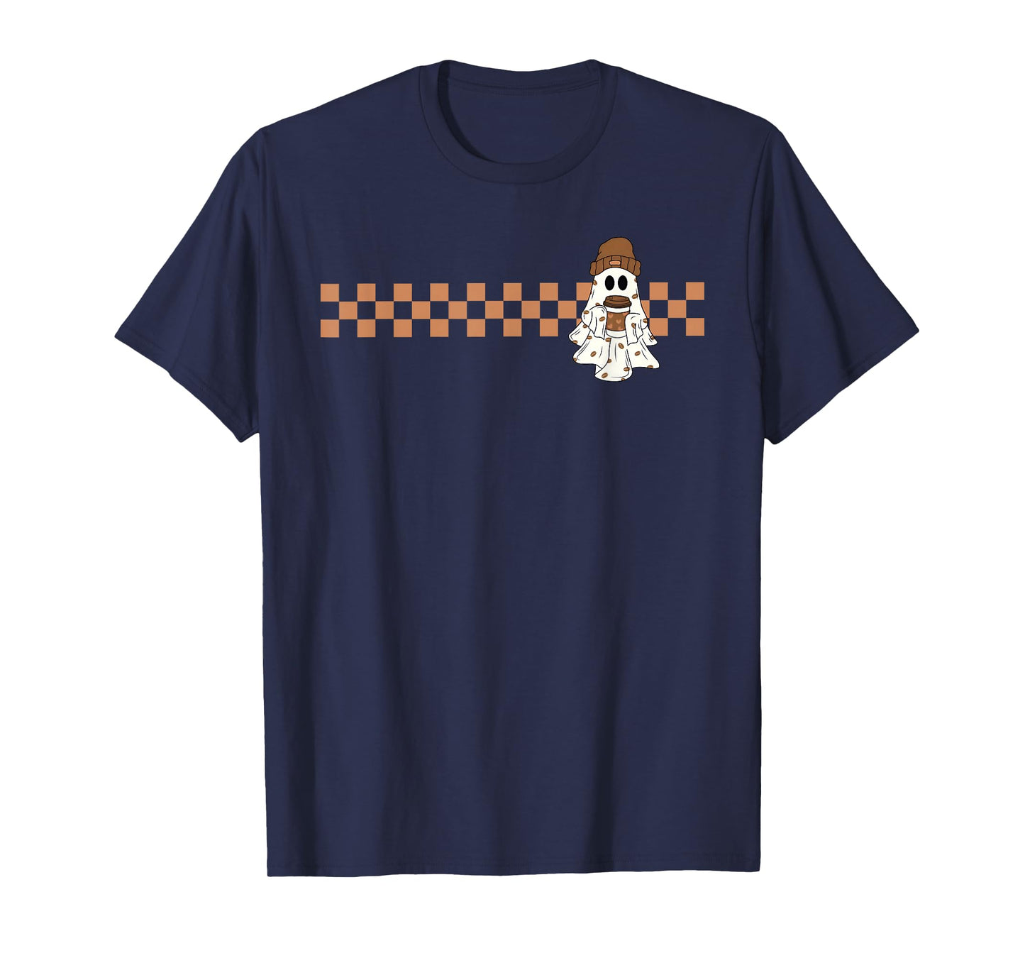 Funny Ghost Coffee Spooky Season Trick Or Treat Halloween T-Shirt