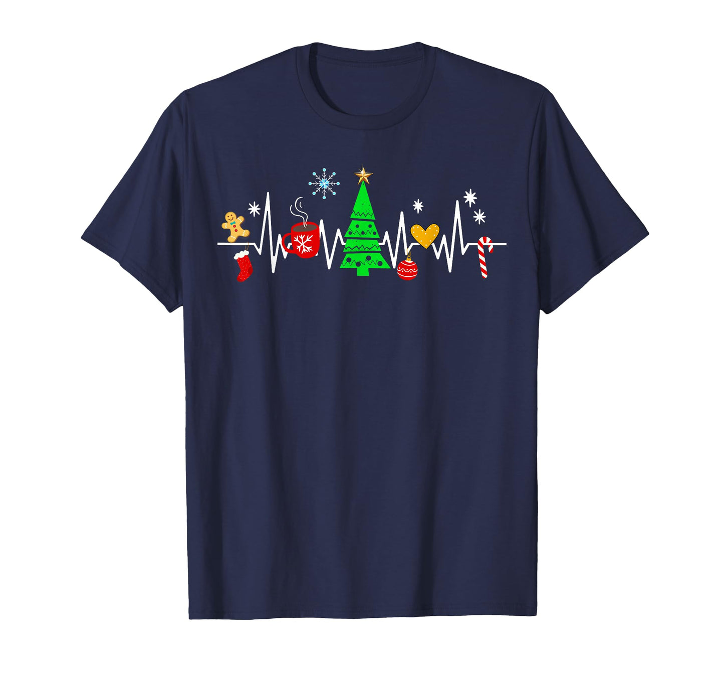 Merry Christmas Coffee Heartbeat Nurse and Christmas Lovers T-Shirt